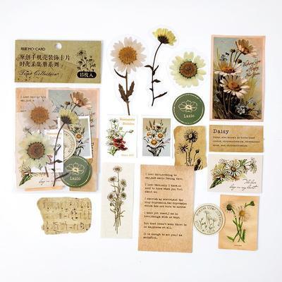 15 Pcs Paper And Stickers Decoration Set - Daisy - PaperWrld