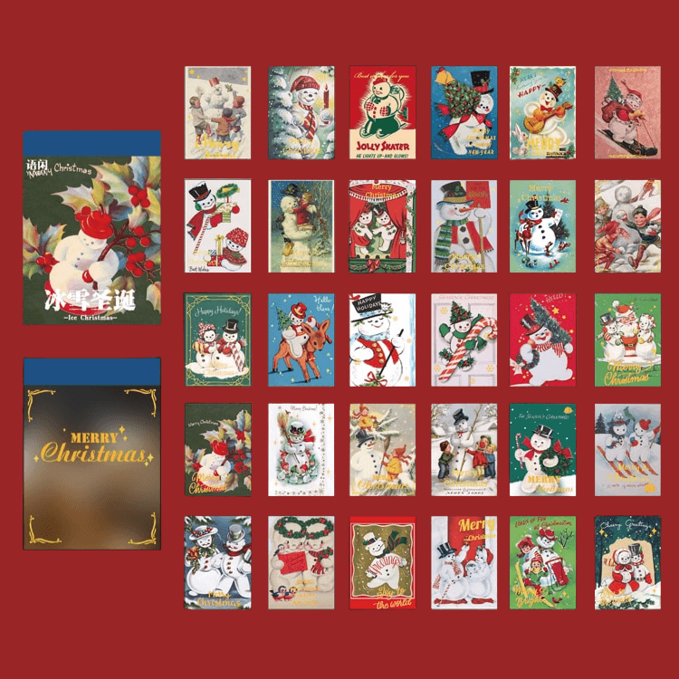 Retro Christmas Series Stickers - A - PaperWrld