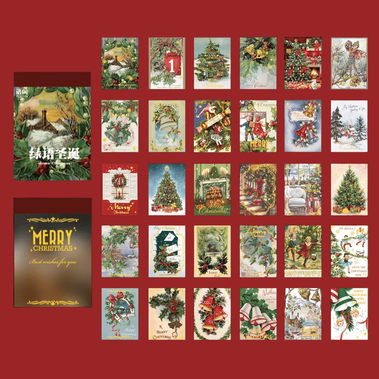 Retro Christmas Series Stickers - C - PaperWrld