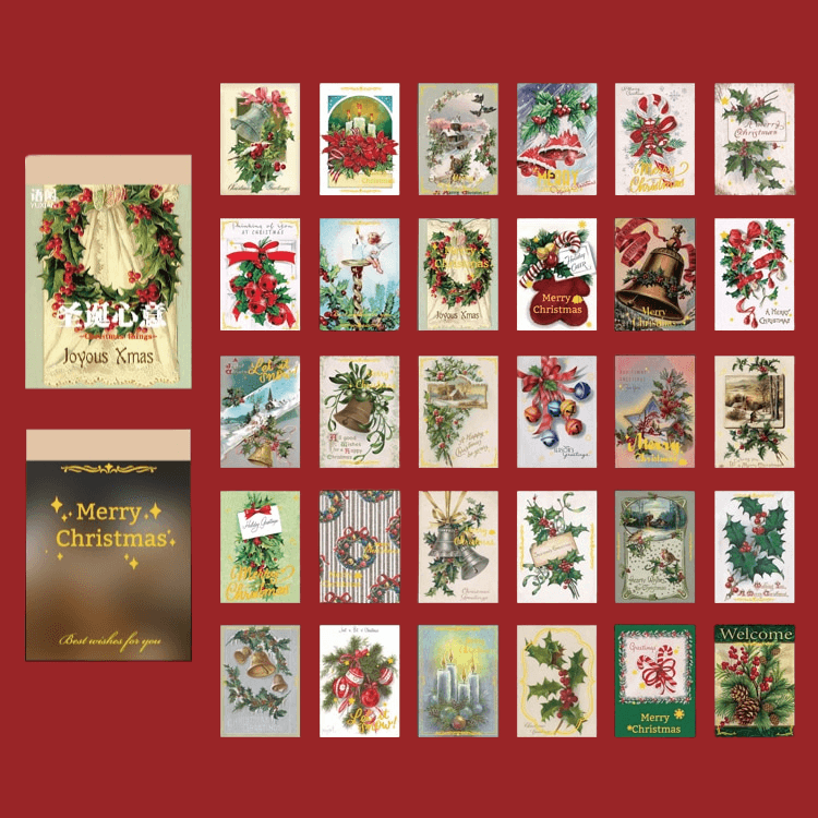 Retro Christmas Series Stickers - F - PaperWrld