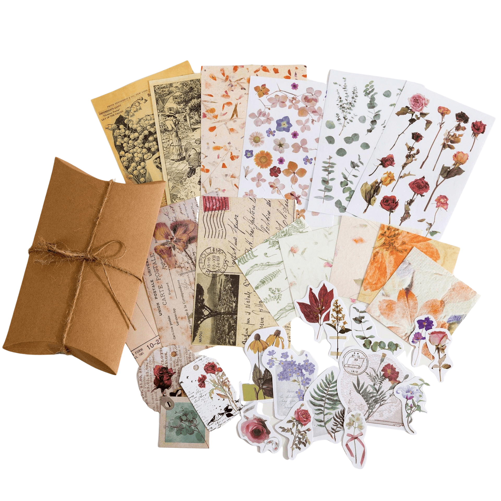 Paper & Stickers Pack Decorative Natural Collection - Flowers 1 Pack - PaperWrld