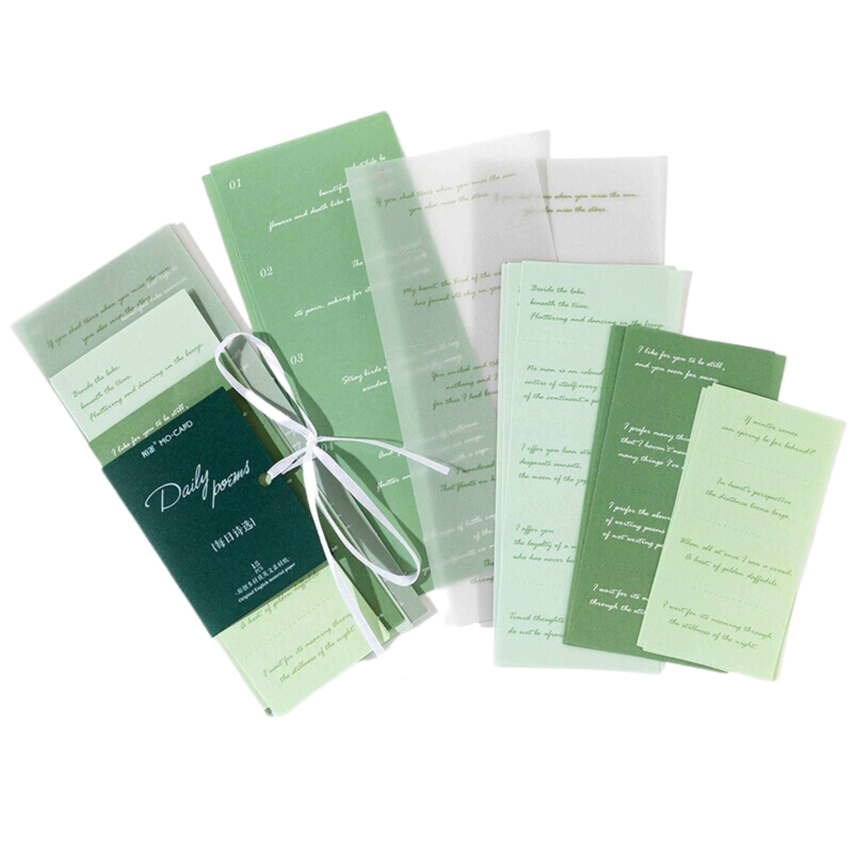 15 Pcs English Phrases Craft Paper - Green - PaperWrld