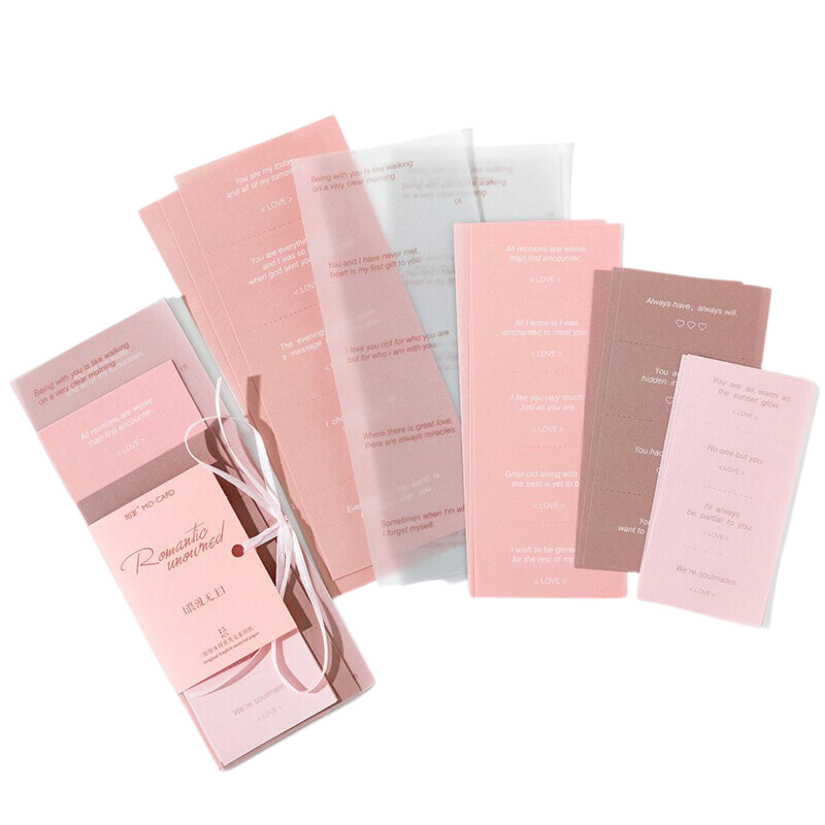 15 Pcs English Phrases Craft Paper - Pink - PaperWrld