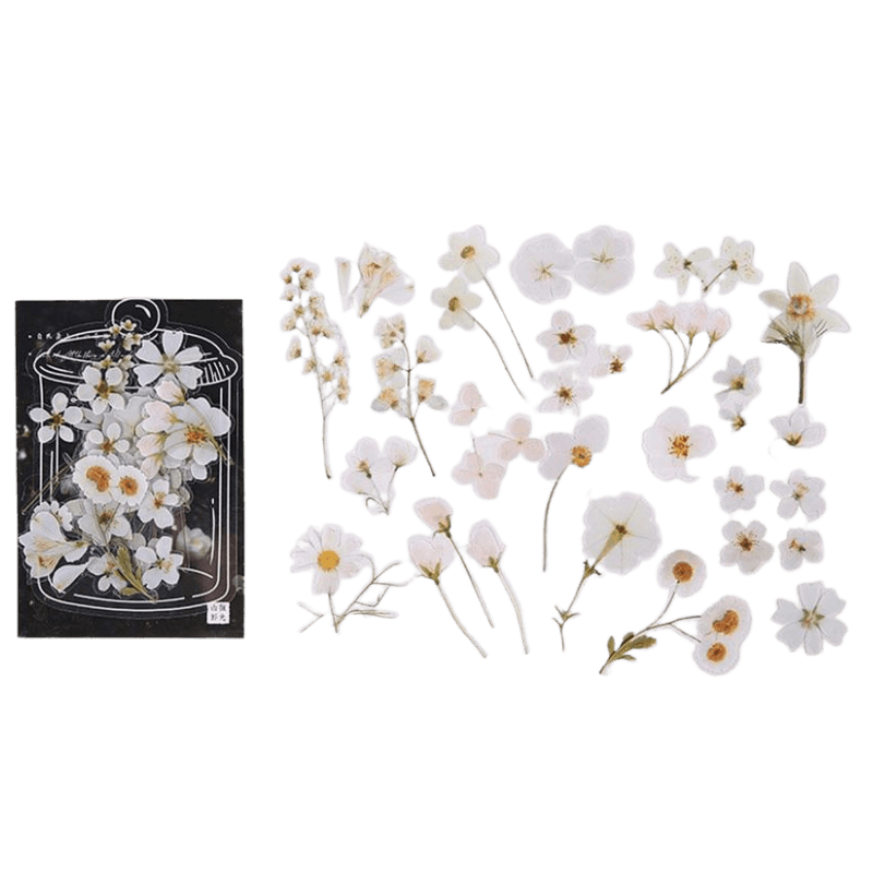 Series Floral Stickers 40 pcs - White - PaperWrld