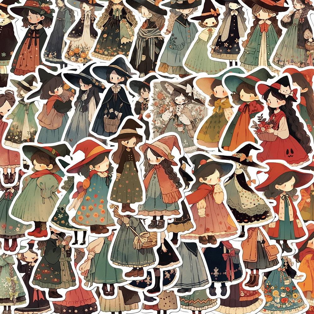 PVC Witchy Adhesive Stickers - 10pcs sticker - PaperWrld