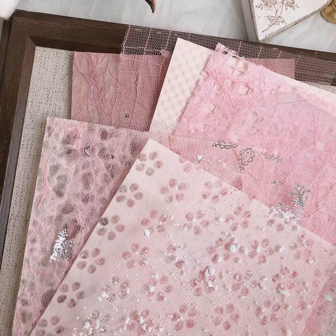 Textured Artisan Craft Paper Set - 10 Sheets - Pink - PaperWrld
