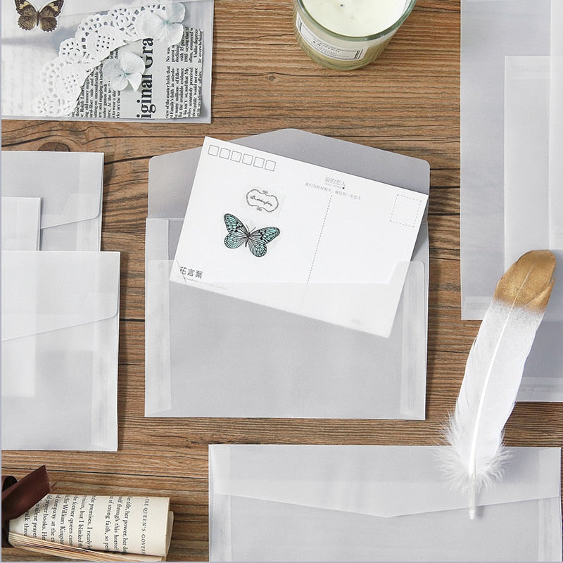 Translucent Semi-Transparent Envelope Set