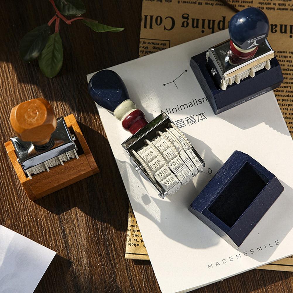 Date & Number Wooden Rubber Stamp Set - Craft Stamps