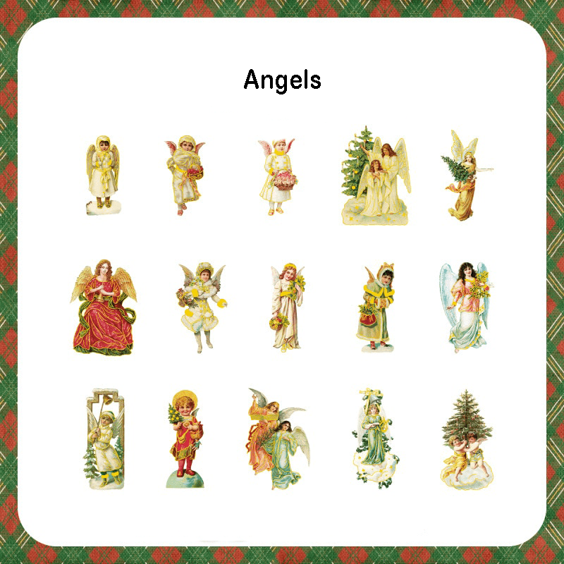 Sparkling Christmas Stickers - Angels - PaperWrld