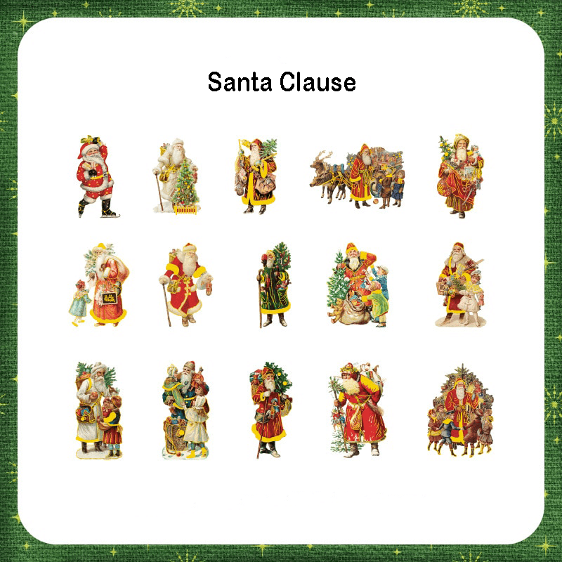 Sparkling Christmas Stickers - Santa Clause - PaperWrld