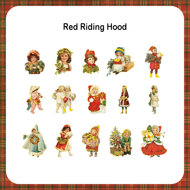 Sparkling Christmas Stickers - Red Riding Hood - PaperWrld