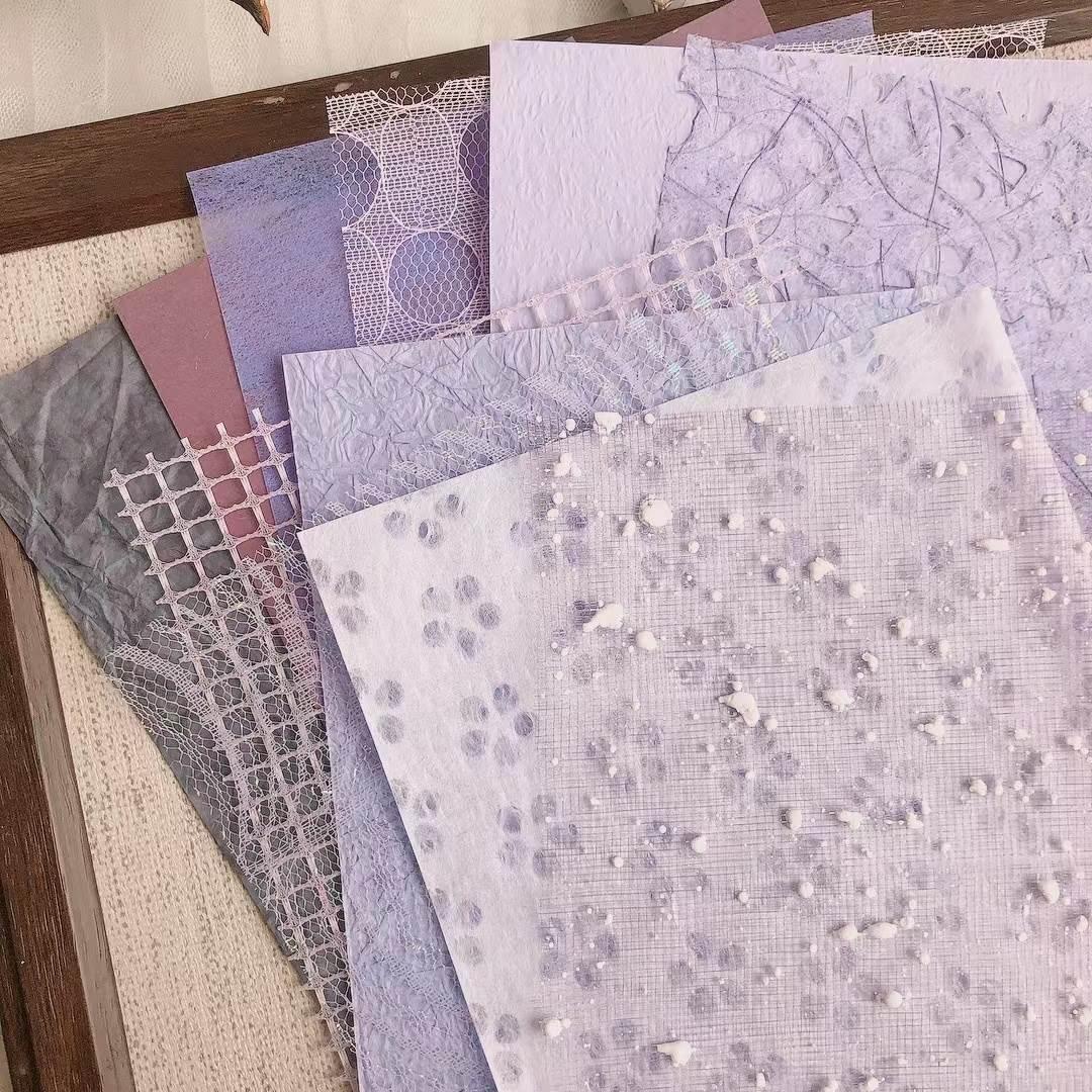 Textured Artisan Craft Paper Set - 10 Sheets - Plum - PaperWrld