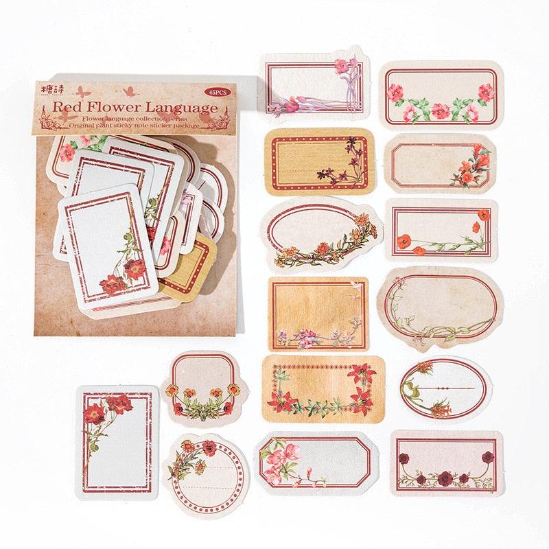 flower language collection stickers - Red Flowers Language - PaperWrld