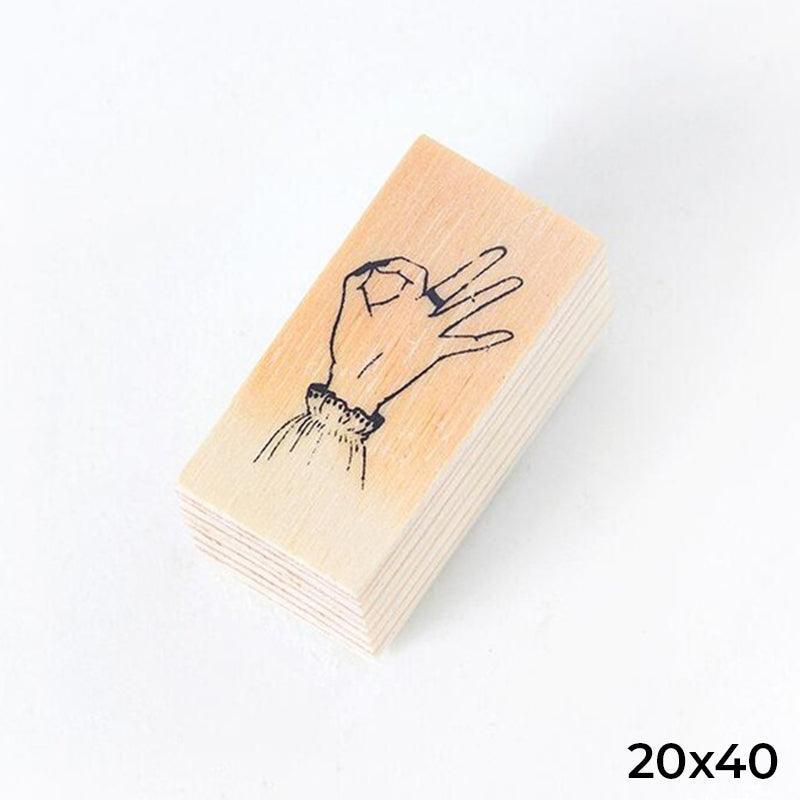 Hands Wooden Stamp - Okay - PaperWrld