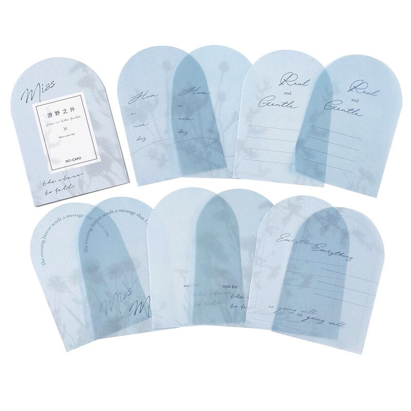 Notes en papier pour fenêtre en arc floral semi-transparent, 30 pièces