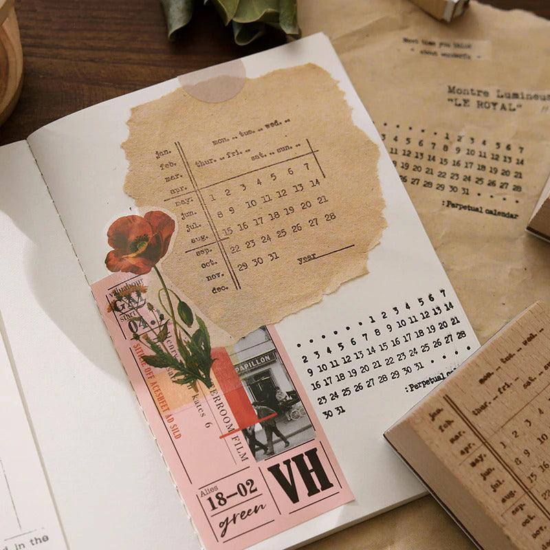 Vintage Time record Monthly Calendar stamp