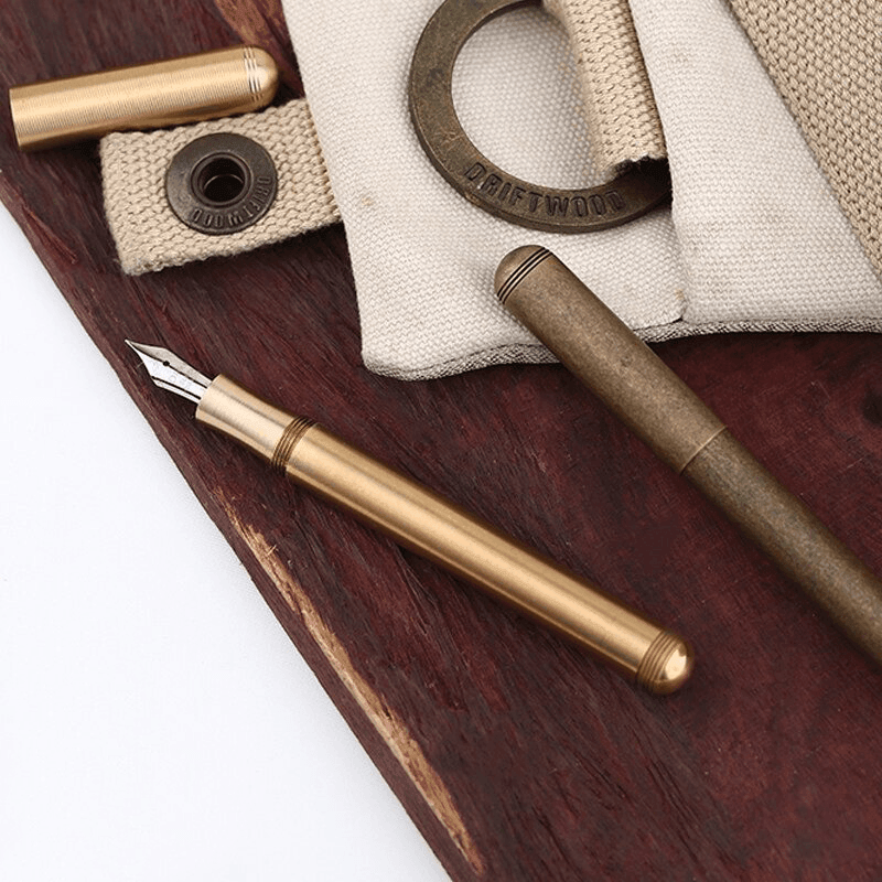 Calligraphy Pen Gold & Brown for Journaling &amp; Scrapbooking - PaperWrld