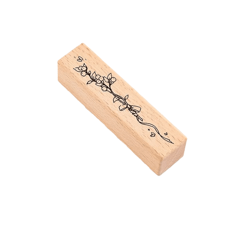Girl Wooden Rubber Stamps - Flowers - PaperWrld