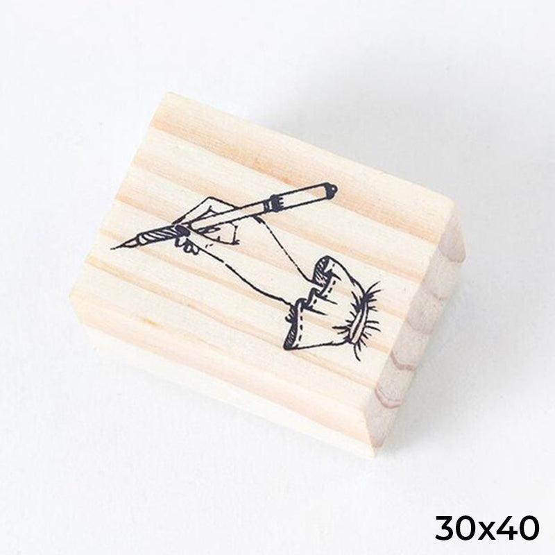 Hands Wooden Stamp - Write - PaperWrld