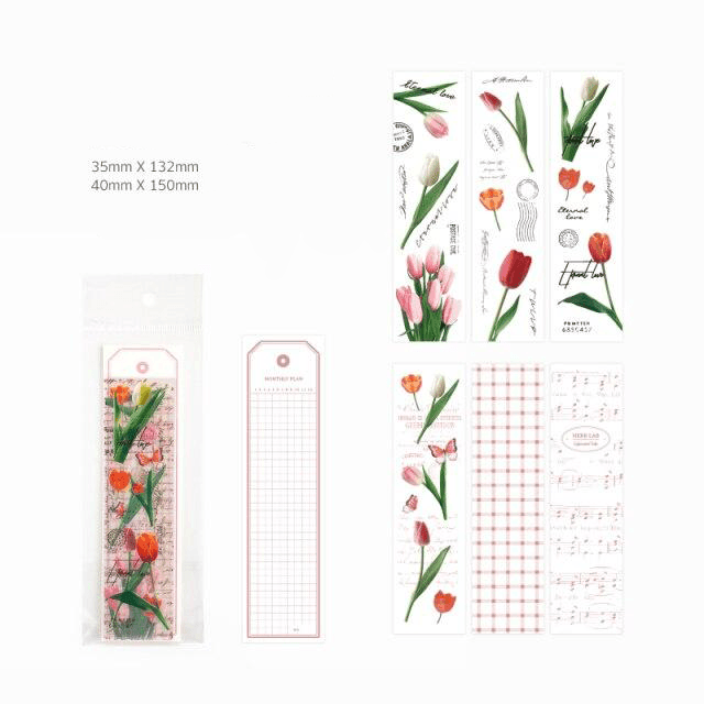 Transparent Floral Bookmark - Tulips - PaperWrld