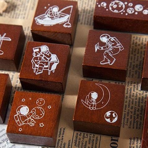 Wandering outer space wooden stamps - PaperWrld