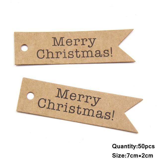Vintage Christmas Tags - Letter Khaki - PaperWrld