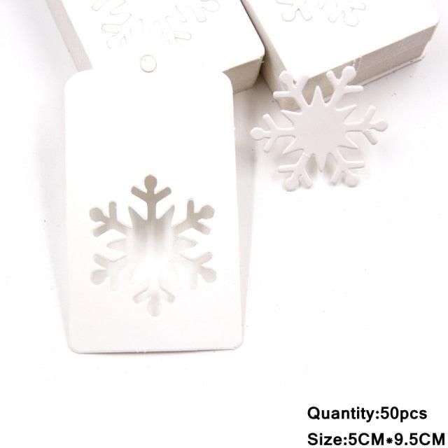 Vintage Christmas Tags - White Snowflake - PaperWrld