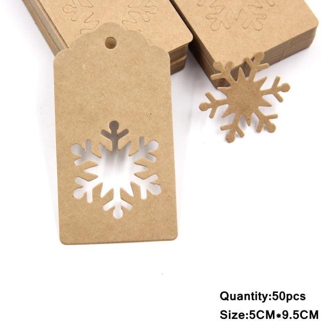 Vintage Christmas Tags - Khaki Snowflake - PaperWrld