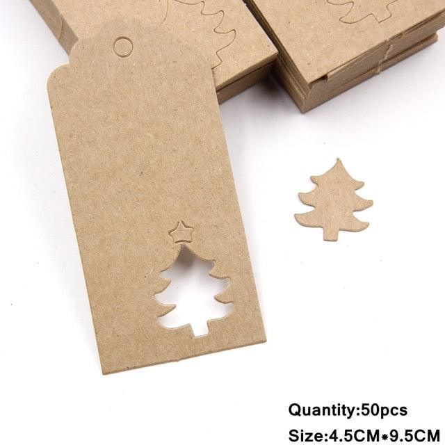 Vintage Christmas Tags - Khaki Tree - PaperWrld