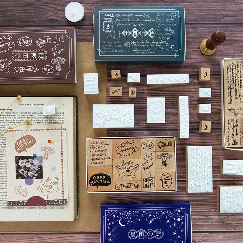 Different Wooden Stamp Set for Journaling &amp; Scrapbooking - PaperWrld