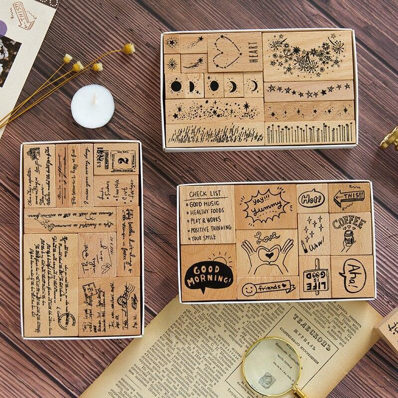 Different Wooden Stamp Set for Journaling &amp; Scrapbooking - PaperWrld