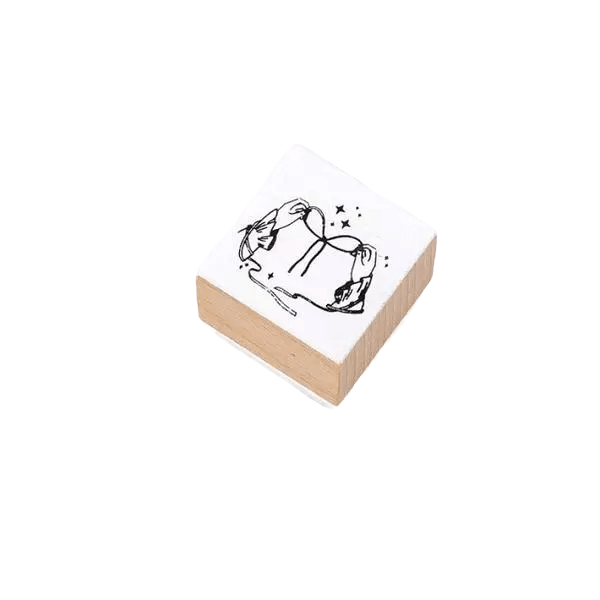 Aesthetic Hand Wood Stamp - Hand & Hair Bow - PaperWrld