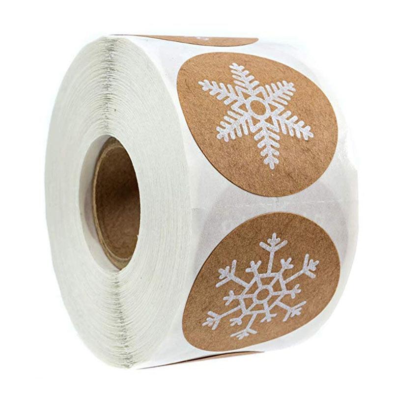 Snowflake Round Stickers - 500pcs - PaperWrld