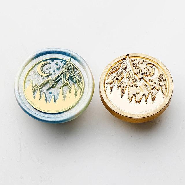 Nature Wax Seal Stamp - Mountain & Moon - PaperWrld