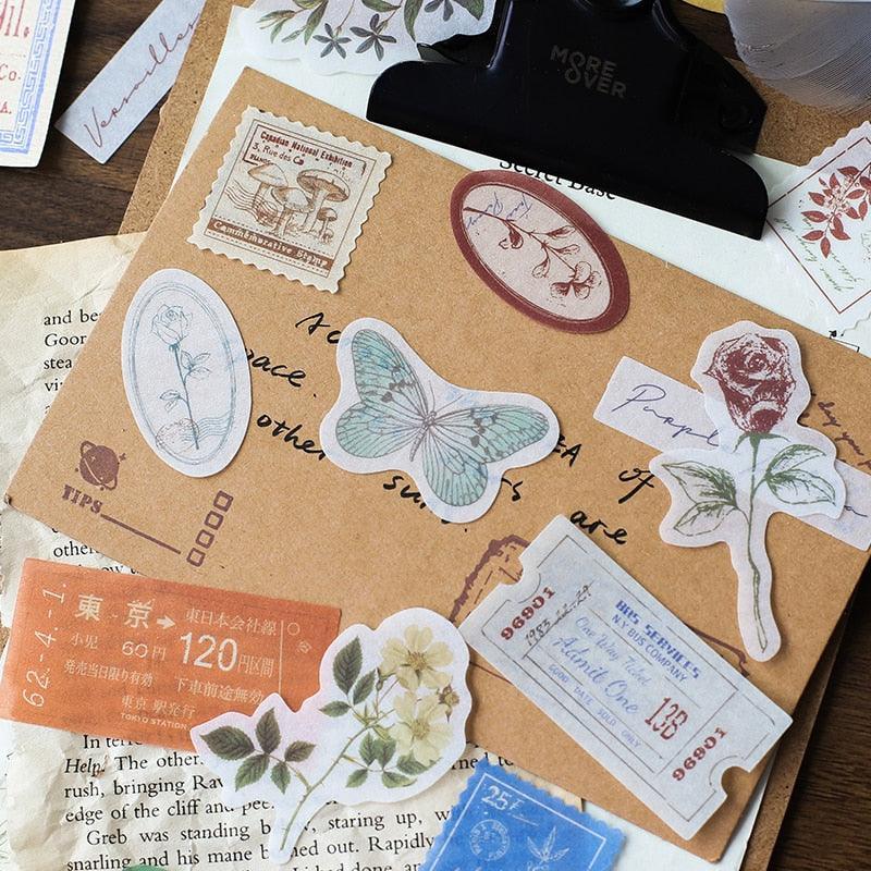 30PC Vintage Stamp Paper Pad Scrapbooking Journal Card Diary Album Planner  Craft