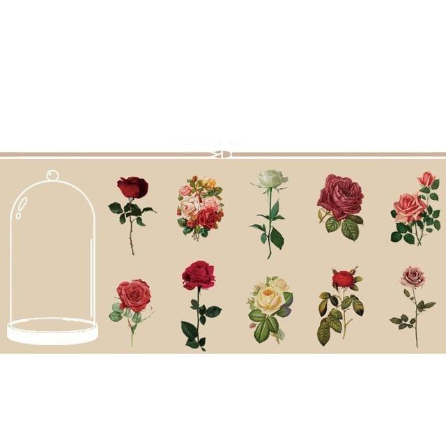  30 Pcs Stick Flat Back Roses Floral Stickers Adhesive