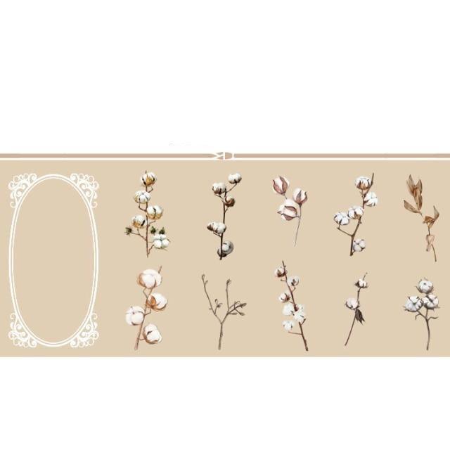 Transparent Decorative Stickers Flowers Plant - Cotton - PaperWrld
