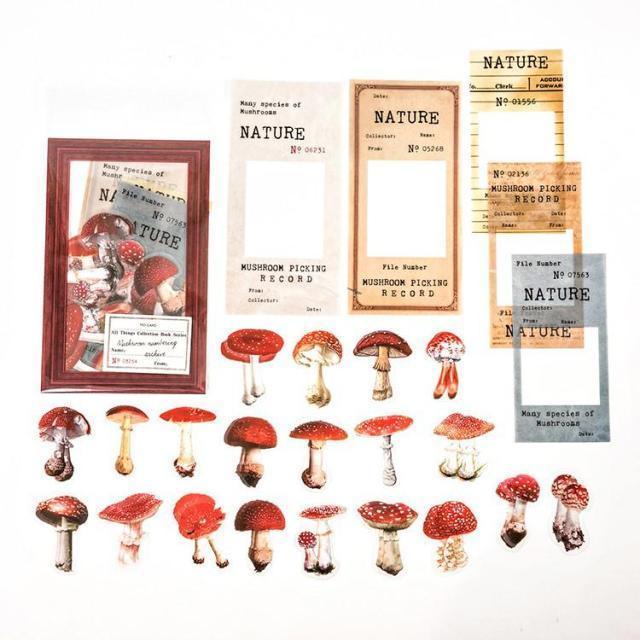 Nature Transparent Sticker Set - Mushrooms - PaperWrld