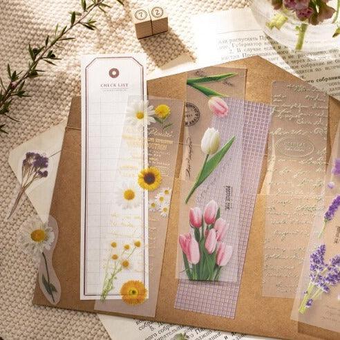 Transparent Floral Bookmark for Journaling &amp; Scrapbooking - PaperWrld
