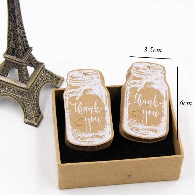 PAPERWRLD - 50PCS Kraft Paper Thank You Tags