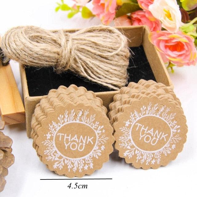 PAPERWRLD - 50PCS Kraft Paper Thank You Tags