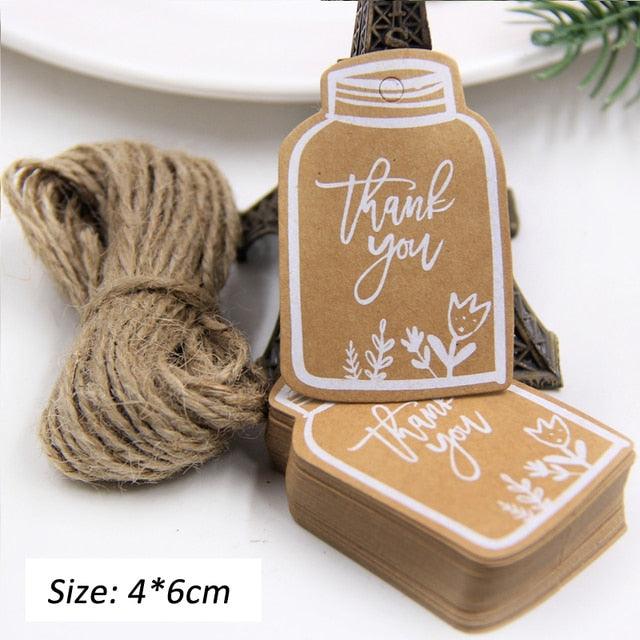 PAPERWRLD - 50PCS Kraft Paper Thank You Tags