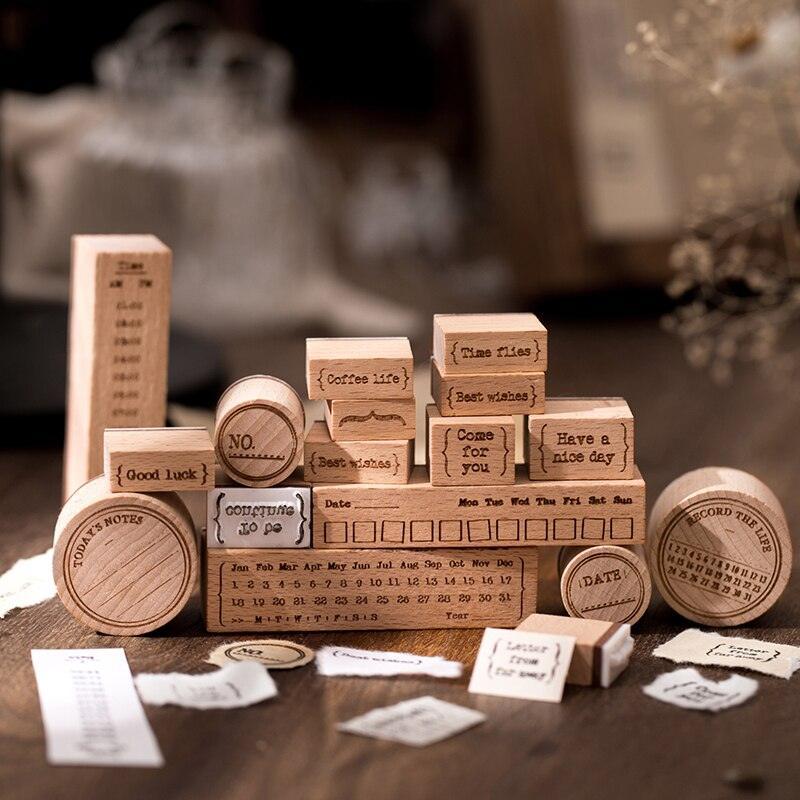Shop CRASPIRE 24PCS Wooden Rubber Stamps 2 Sets Vintage Stamps Mini Diary  Wood Stamps 12 Months and Number Stamps for DIY Crafting for Jewelry Making  - PandaHall Selected