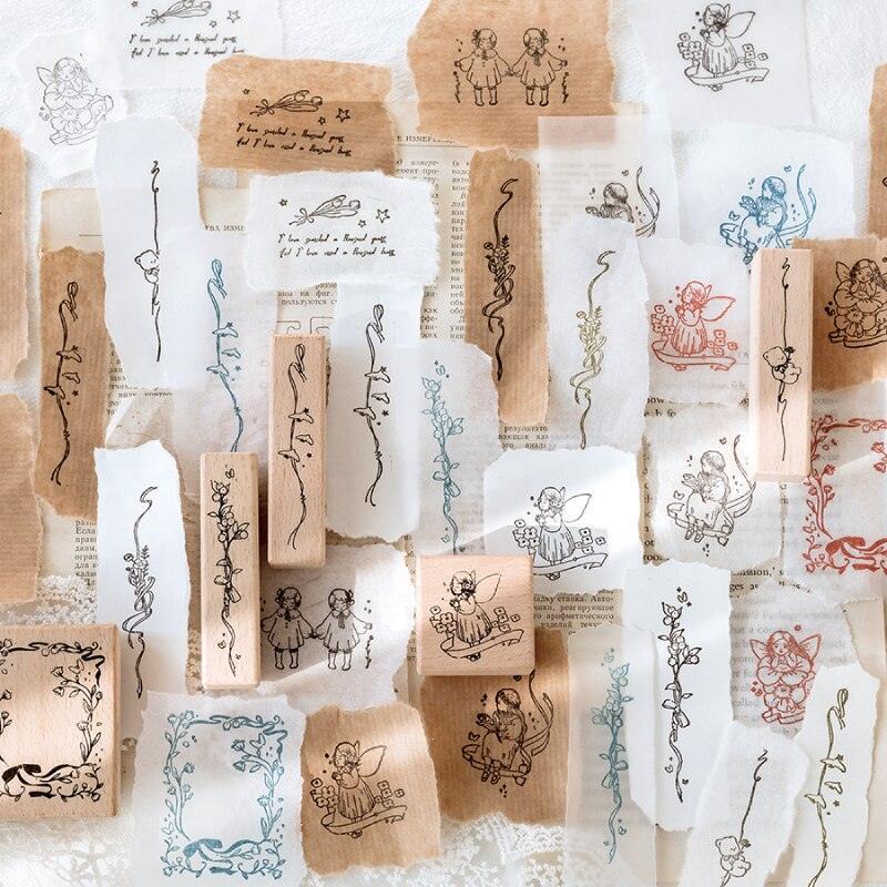 Girl Wooden Rubber Stamps - PaperWrld