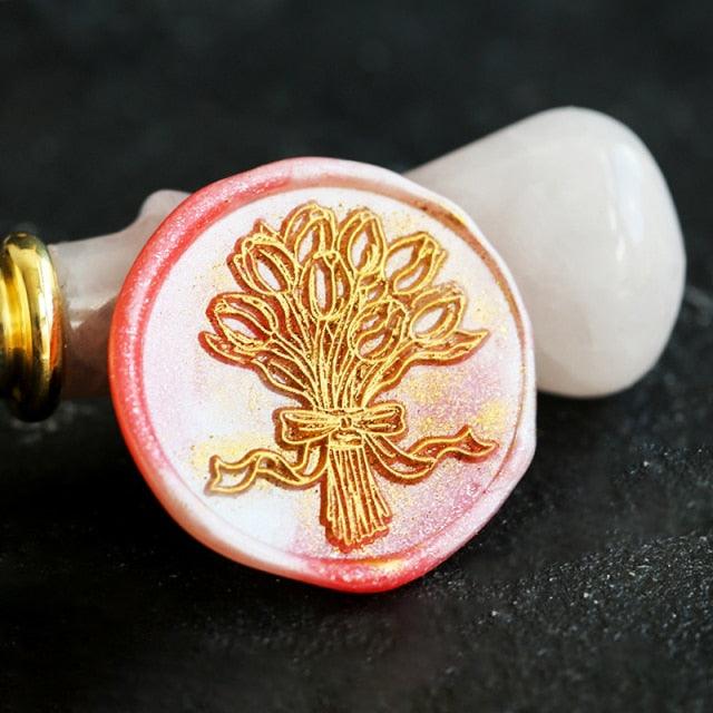 Wax Seal Head in Nature-Inspired Designs - Bouquet - PaperWrld