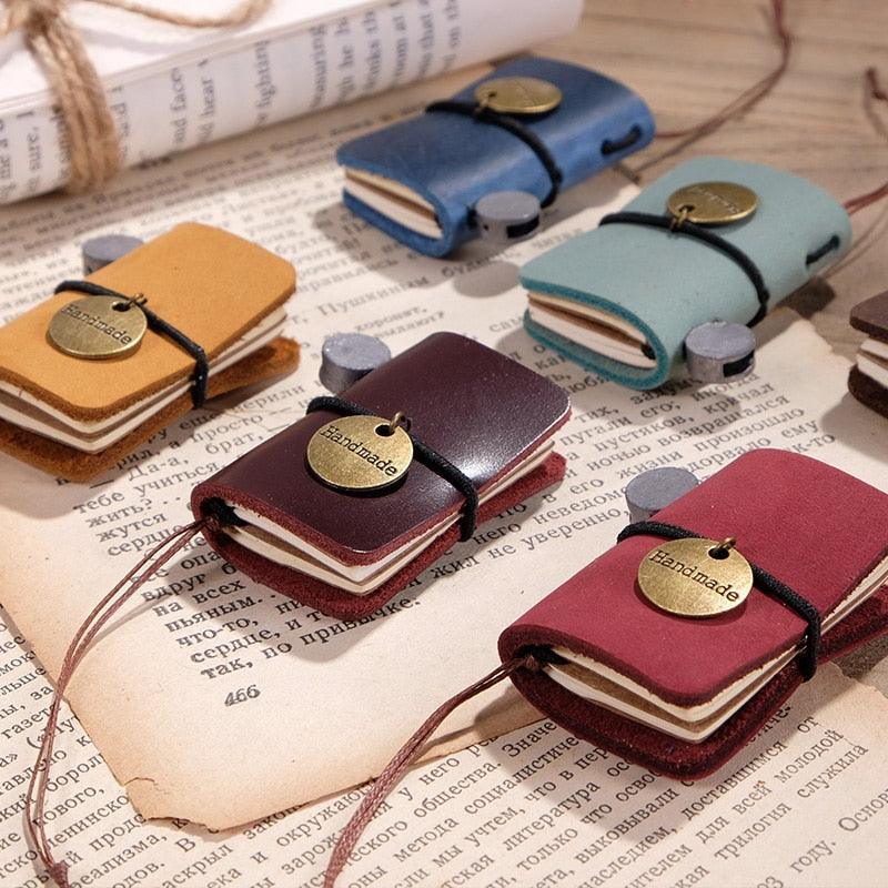 Handmade Leather Mini Notebook for Journaling &amp; Scrapbooking - PaperWrld