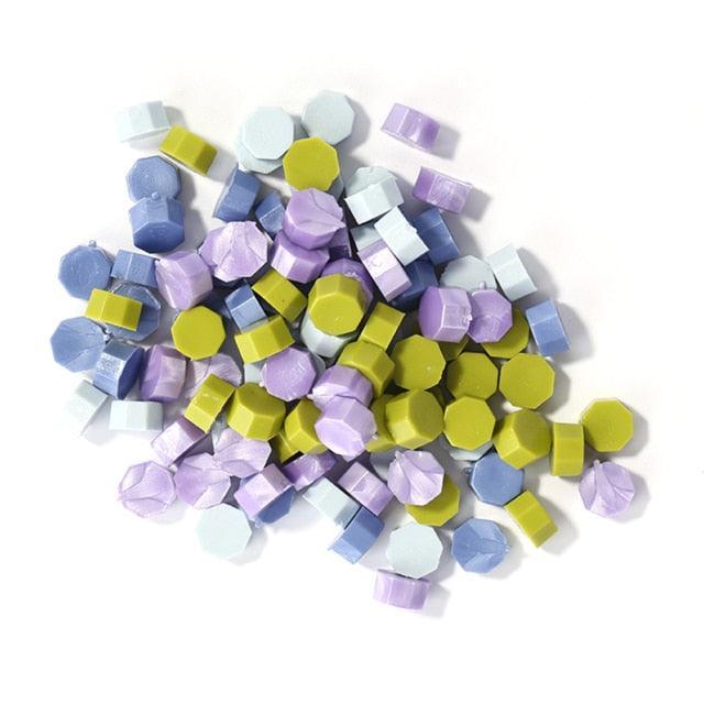 Octagonal Mixing Color Sealing Wax - Violet|Green|Blue|LightBlue - PaperWrld