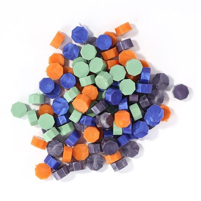 Octagonal Mixing Color Sealing Wax - LightBlue|Blue|Orange|Grey - PaperWrld