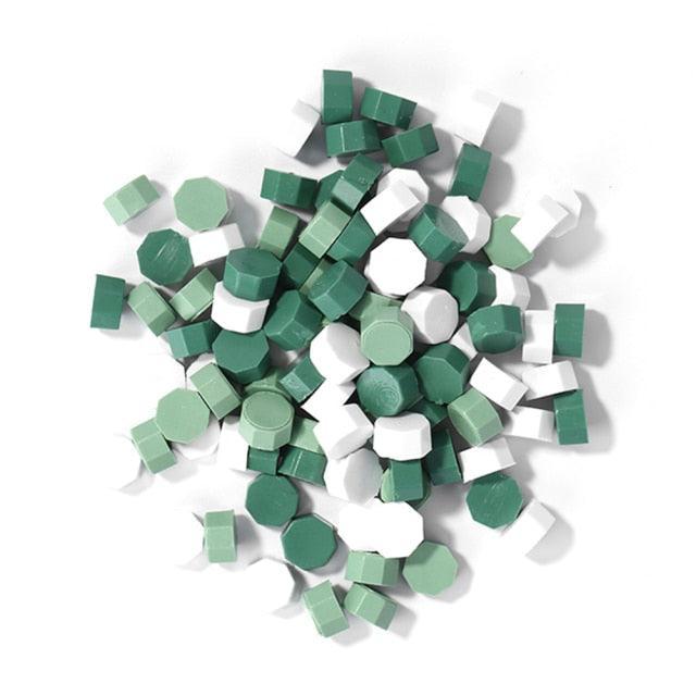 Octagonal Mixing Color Sealing Wax - Mixed Green - PaperWrld