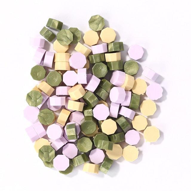 Octagonal Mixing Color Sealing Wax - Light Green|Violet|Yellow - PaperWrld